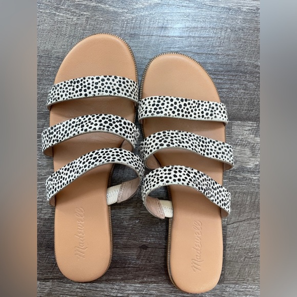 Madewell Ilana Slide Sandal - Spot Dot Calf Hair, Size 6.5 - Picture 3 of 6